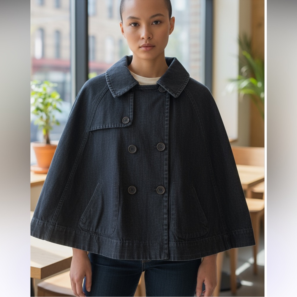 BCBG MaxAzria 90’s vintage denim cape Jacket